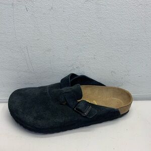Women’s Birkenstock Boston Black Suede Soft Footbed Size 40